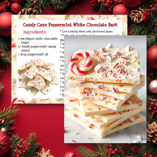 Carte Postale White Chocolate Candy Cane Peppermint Bark Recipe (Créateur téléchargé)