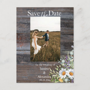Carte Postale White Daisy Save the Date Photo