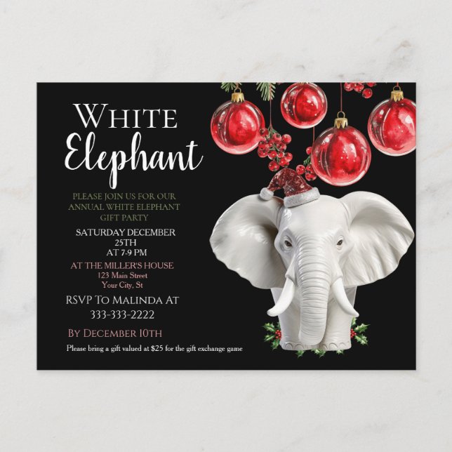 Carte Postale  White Elephant Kids Christmas party   (Devant)