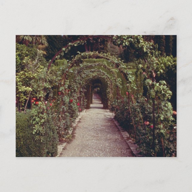 Carte Postale White Generalife, L'Alhambra, Grenade, Espagne flo (Devant)