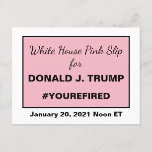 Carte Postale White House Pink Slip for Trump Resistance Frame