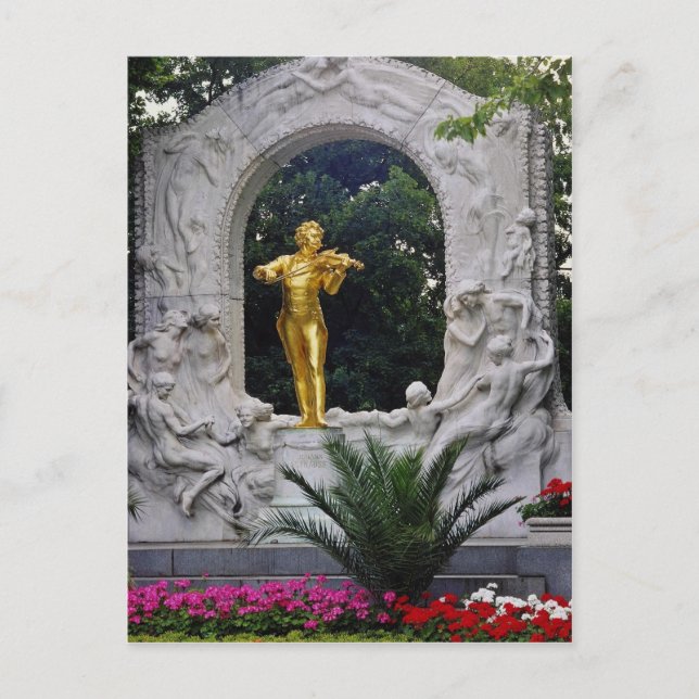 Carte Postale White Johann Strauss Monument, Vienne, Autriche fl (Devant)