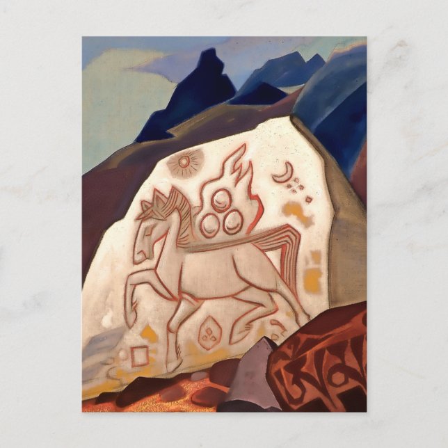 Carte Postale « White Stone - Cheval du bonheur » de Nicholas Ro (Devant)