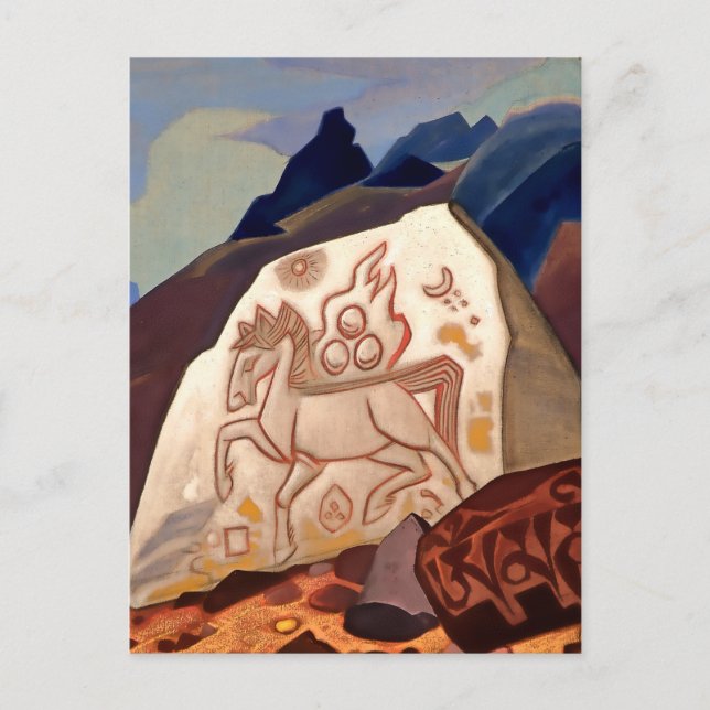 Carte Postale « White Stone - Cheval du bonheur » de Nicholas Ro (Devant)