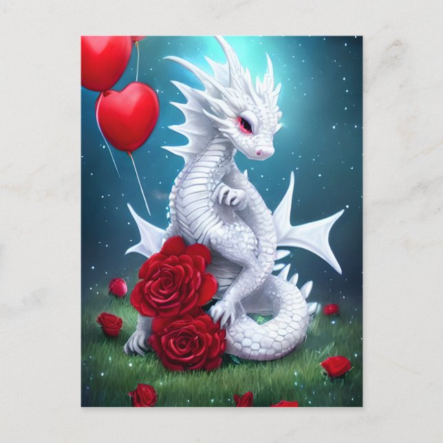 Carte Postale White Valentine Love Dragon (Devant)