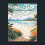 Carte Postale Whitehaven Beach Queensland Australie Travel Art<br><div class="desc">Design vectoriel de Whitehaven Beach. Whitehaven Beach se trouve sur Whitsunday Island,  Queensland,  Australie.</div>