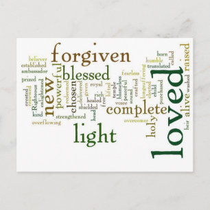 Carte Postale Who I am in Christ Light Colors