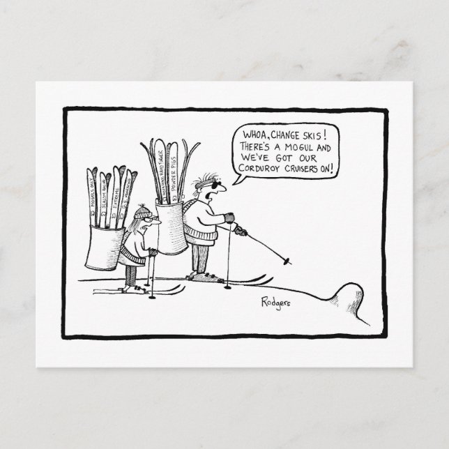 Carte Postale whoa changer de skis (Devant)