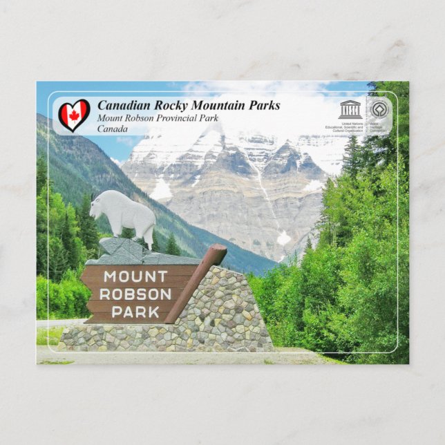 Carte Postale WHS UNESCO - Parc provincial Mount Robson (Devant)