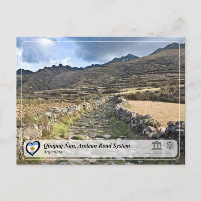 Carte Postale WHS UNESCO - Qhapaq Ñan, Réseau routier andin (Devant)