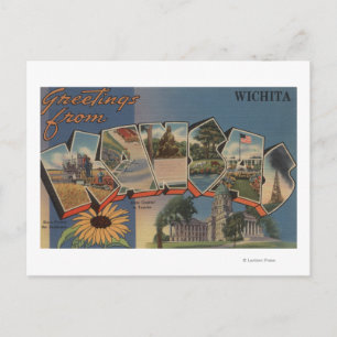 Carte Postale Wichita, Kansas - Scènes de grandes lettres
