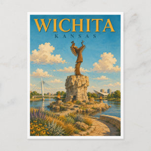 Carte Postale Wichita Kansas Statue du Gardien GeoSaga