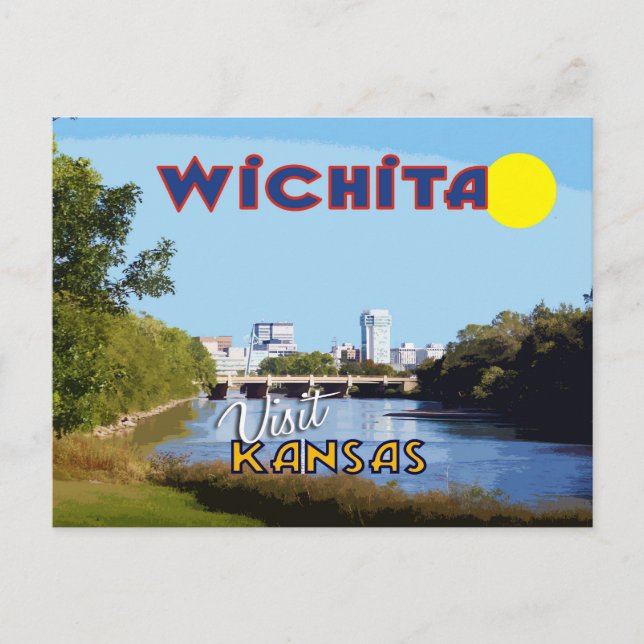 Carte Postale Wichita, Visitez Kansas (Devant)