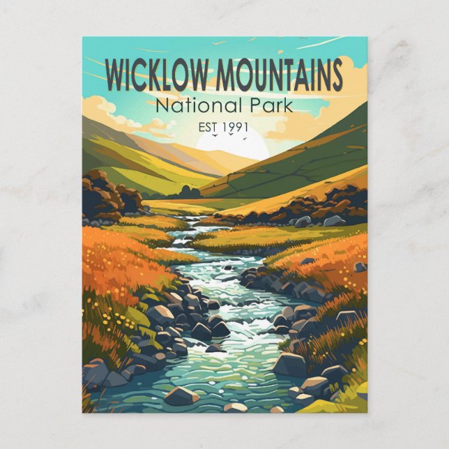 Carte Postale Wicklow Mountains National Park Irlande River Art (Devant)