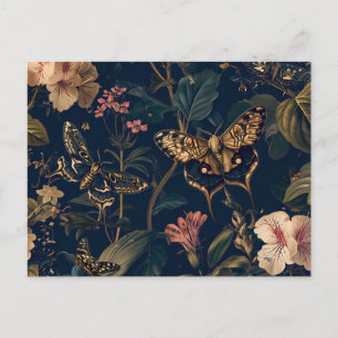 Carte Postale Wiener Nachtpfauenauge Parmi Geraniums Garden Illu