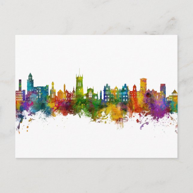 Carte Postale Wigan Angleterre Skyline (Devant)
