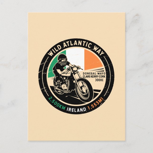 Carte Postale Wild Atlantic Way | Irlande | Motorcycle (Devant)