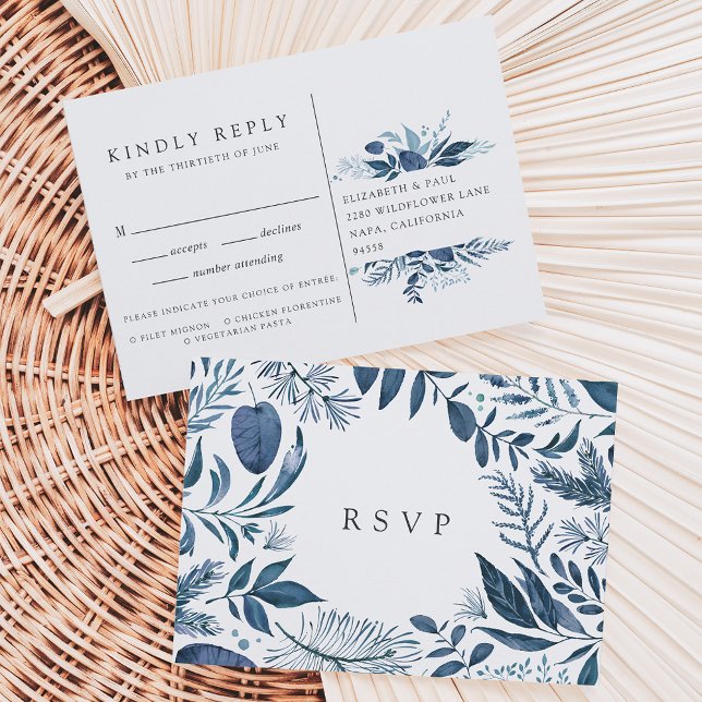 Carte postale Wild Azure RSVP avec choix de repas (Créateur téléchargé)