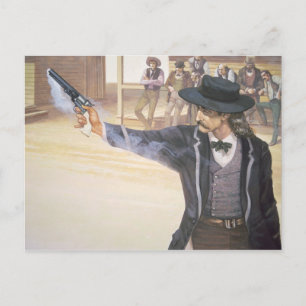 Carte Postale 'Wild Bill' Hickok (1837-1876) montre sa marque
