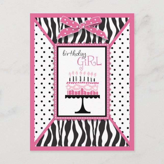 Carte postale Wild Birthday Cake Rose (Devant)