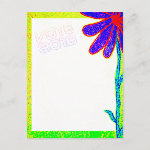 Carte Postale Wild Flower VOTE 2018 postcard