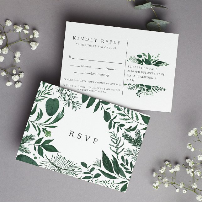 Carte postale Wild Forest RSVP avec choix de repas (Créateur téléchargé)