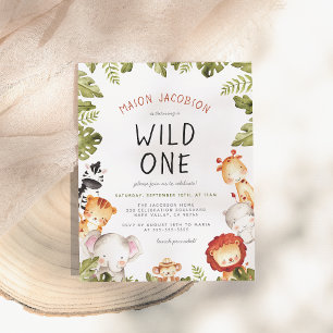 Carte Postale Wild One Animaux & Boy Boy Fête d'anniversaire