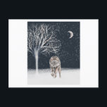 Carte Postale Wild wolf painted in watercolor during the winter<br><div class="desc">Wild wolf painted in watercolor during the winter. Be warm all winter long with these cozy animal designs. Whether you're looking for a clothing design, a wall art, or a phone case, Winter Woodland has you covered. Our Animal print collection includes the best of the season's trends, so scroll down...</div>