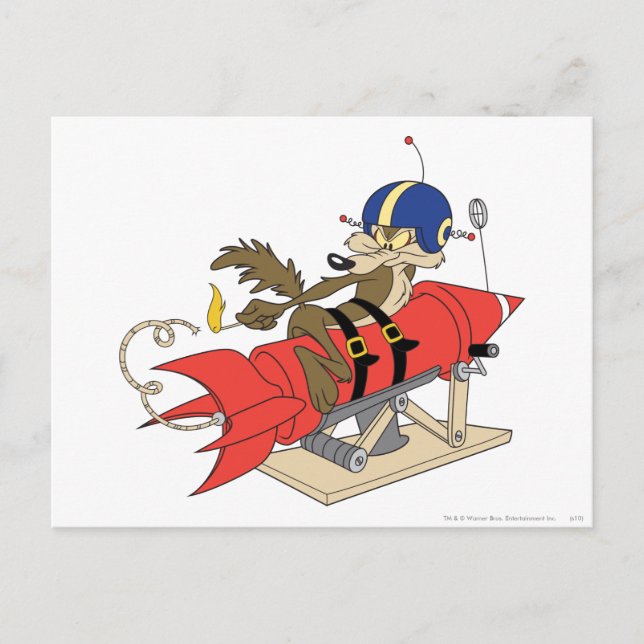 Carte Postale Wile E. Coyote lance Red Rocket (Devant)
