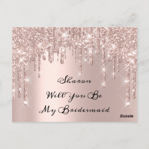Carte Postale Will Bridesmaid Rose Parties scintillant Drives Ma