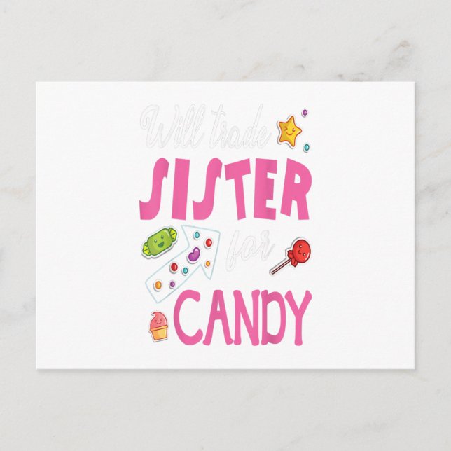 Carte Postale Will Trade Sister For Candy Joyeux cadeau de Pâque (Devant)