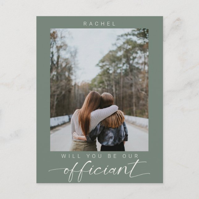 Carte Postale Will you be my Officiant Minimal Photo Modern (Devant)