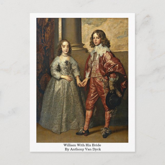 Carte Postale William Avec Sa Mariée Par Anthony Van Dyck (Devant)