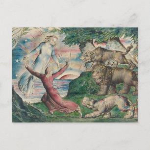 Carte Postale William Blake -Dante Courir des trois bêtes