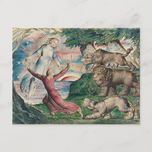 Carte Postale William Blake - Dante Running From The Three Beast (Devant)