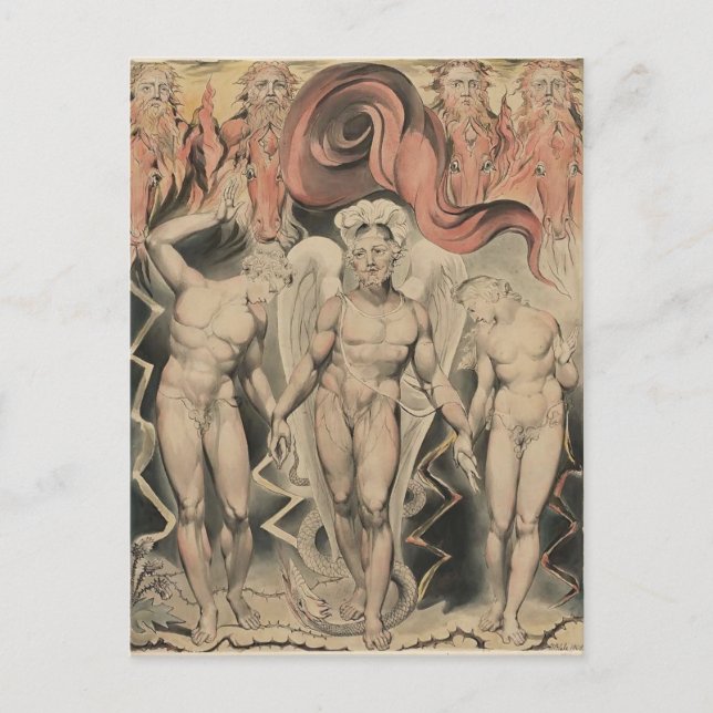 Carte Postale William Blake : Le paradis perdu de Milton (Devant)