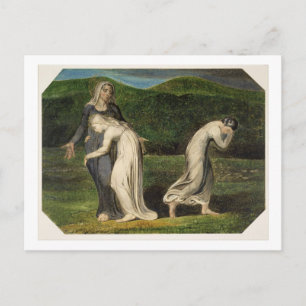 Carte Postale William Blake   Naomi implante Ruth et Orpah à