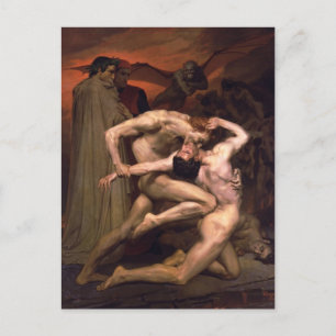 Carte Postale William Bouguereau- Dante et Virgil dans l'enfer
