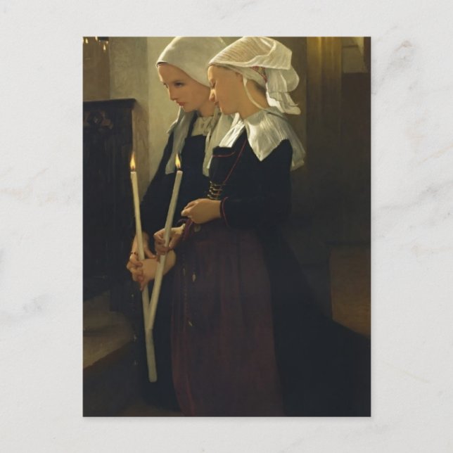 Carte Postale William Bouguereau- Prayer at Sainte Anne d'Auray (Devant)