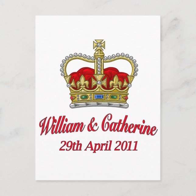 Carte Postale William & Catherine 29 avril 2011 (Devant)