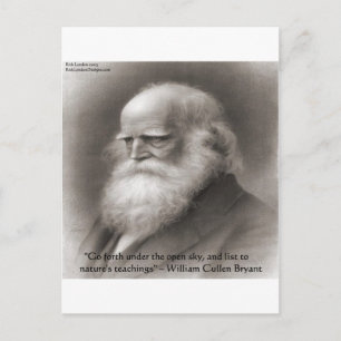 Carte Postale William Cullen Bryant & Citation sur la Nature