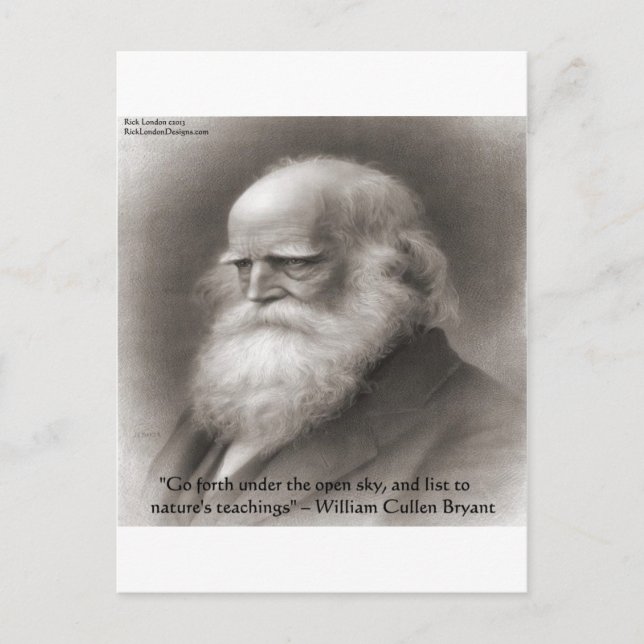 Carte Postale William Cullen Bryant & Citation sur la Nature (Devant)