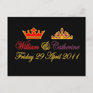 Carte Postale William et Catherine Royal Mariage