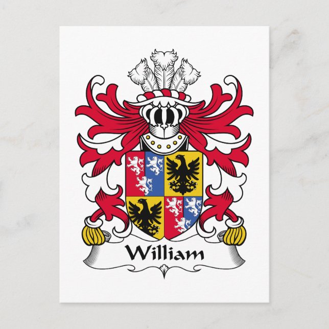 Carte Postale William Family Crest (Devant)
