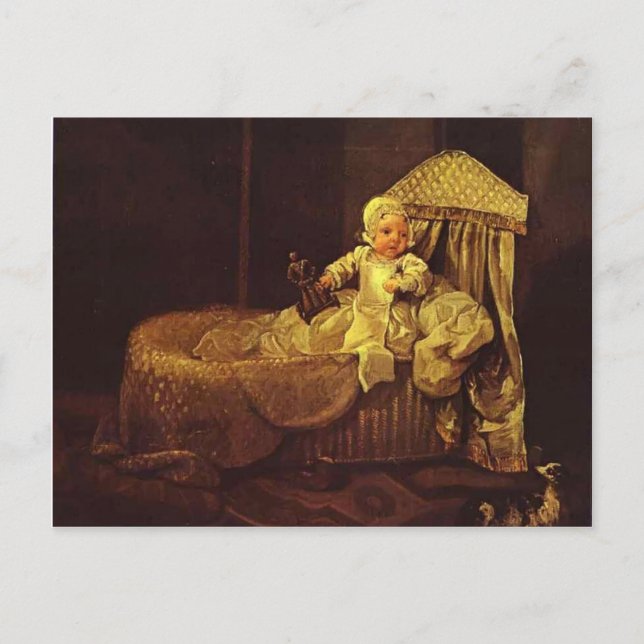 Carte Postale William Hogarth-Gerard Anne Edwards dans son berce (Devant)