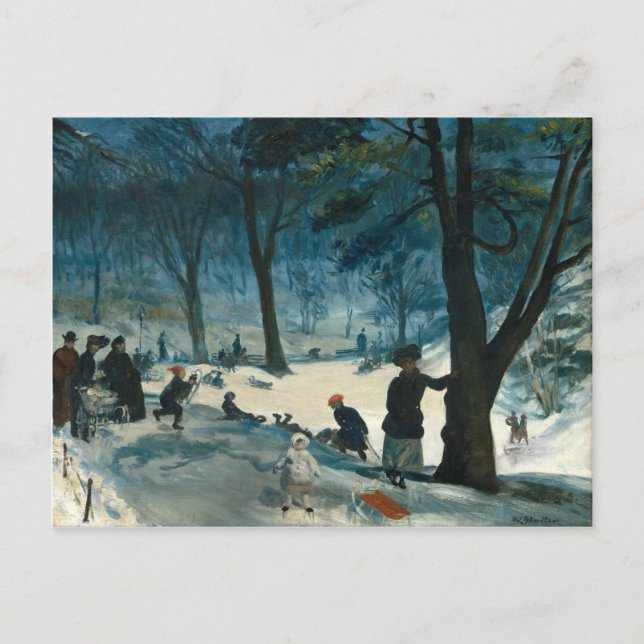 Carte Postale William James Glackens Central Park Hiver (Devant)