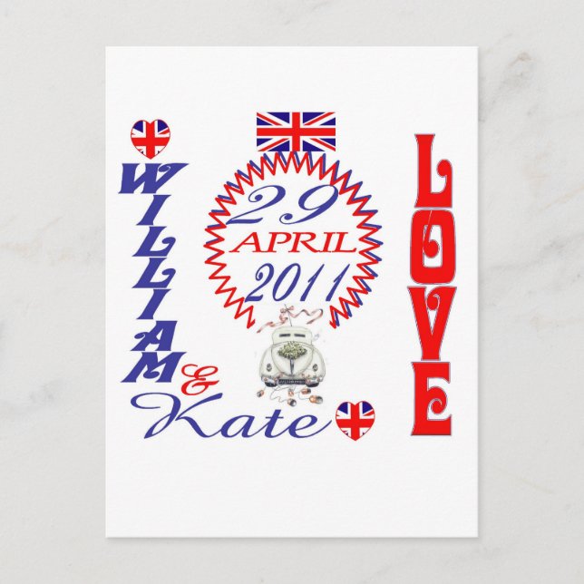 Carte Postale William & Kate Royal Mariage Objets de collection  (Devant)