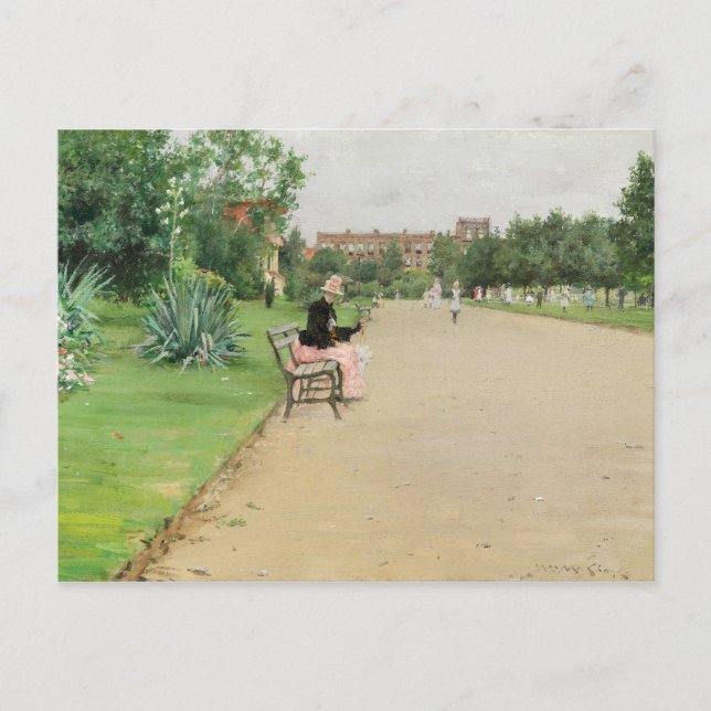 Carte Postale William Merritt Chase - Un parc municipal (Devant)