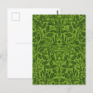 Carte Postale William Mirrors Acorns & chêne feuille Motif Vert