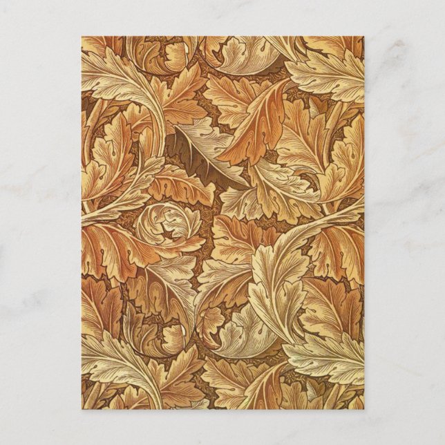 Carte Postale William Morris Acanthe Brun Feuilles d'automne (Devant)
